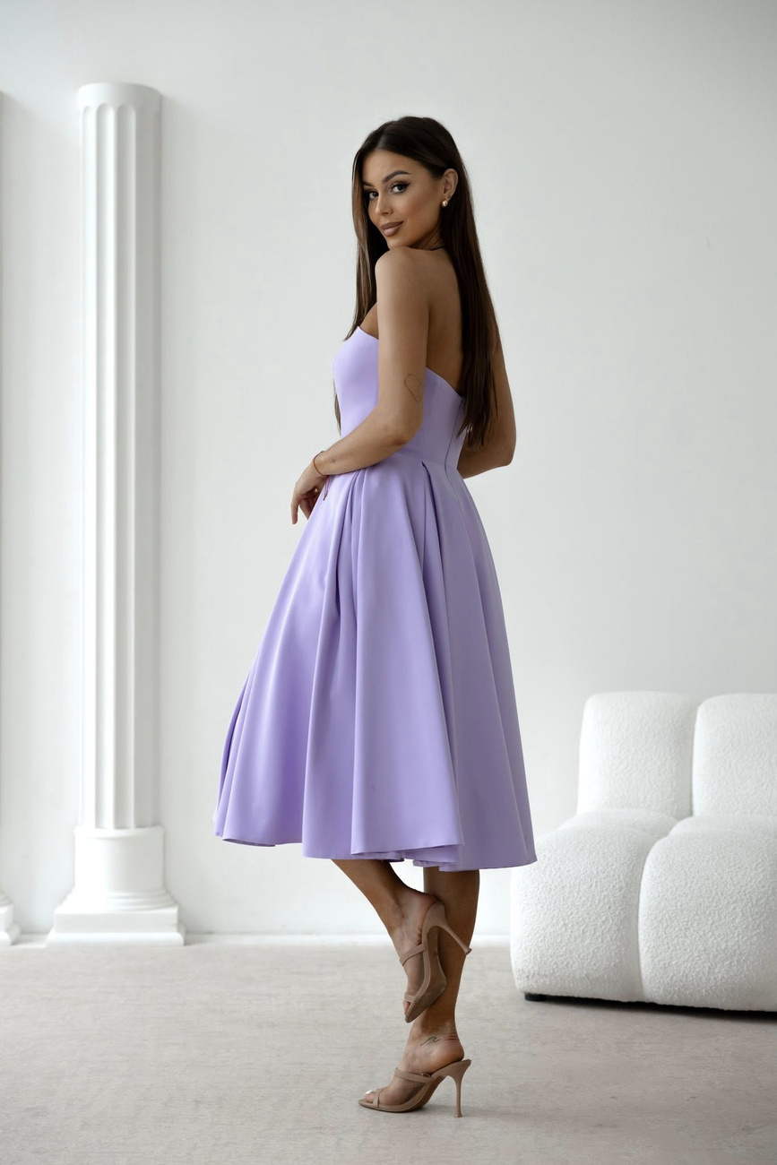 Elegancka gorsetowa midi Sukienka Anabel lila