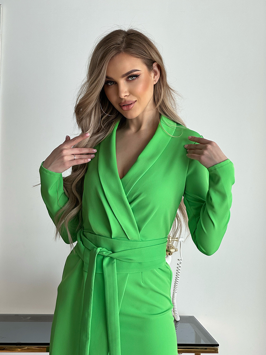 Elegancka Sukienka Marynarka- zielony