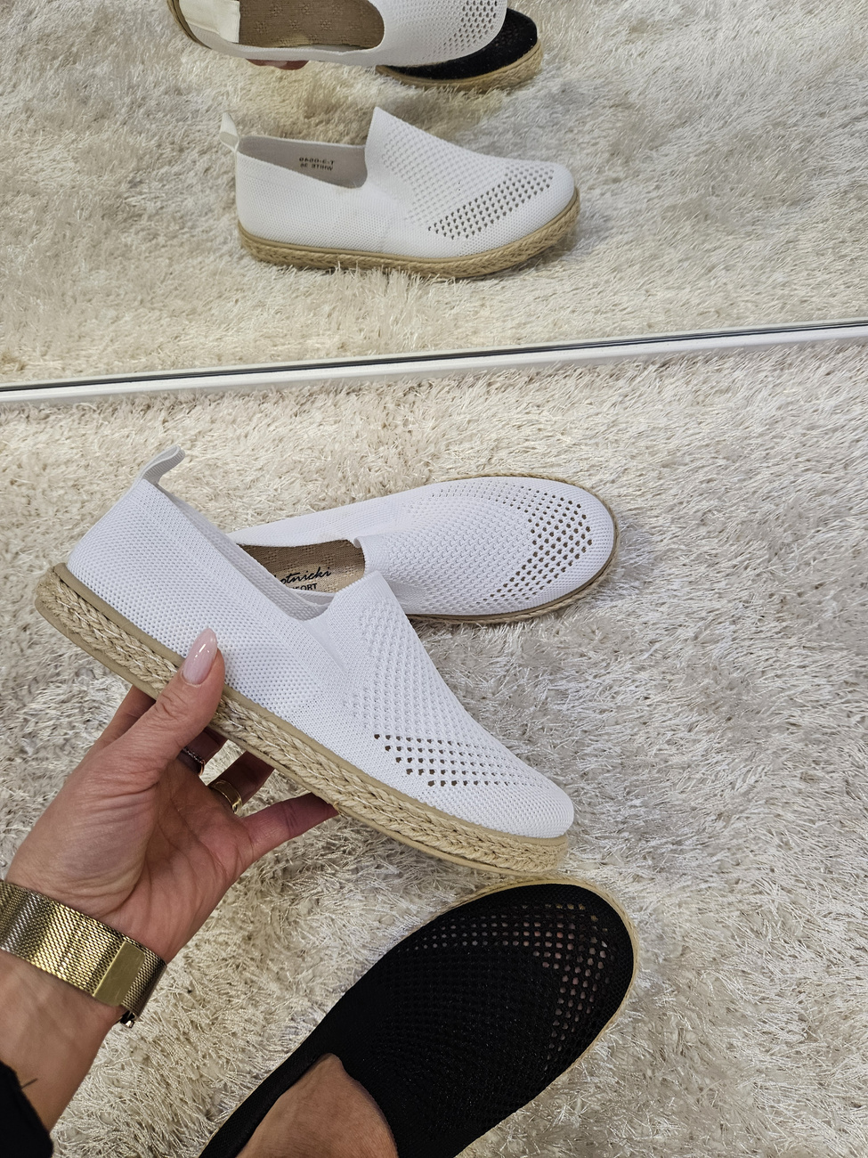 Damskie espadryle płaski obcas białe