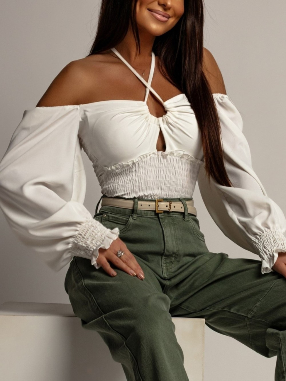 ELEGANCKA BLUZKA HISZPANKA AZARA BIAŁA