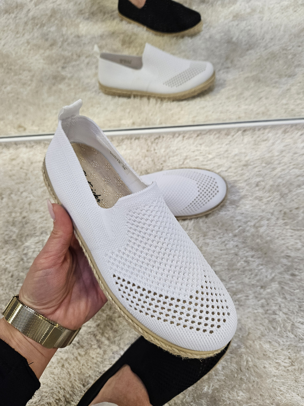 Damskie espadryle płaski obcas białe