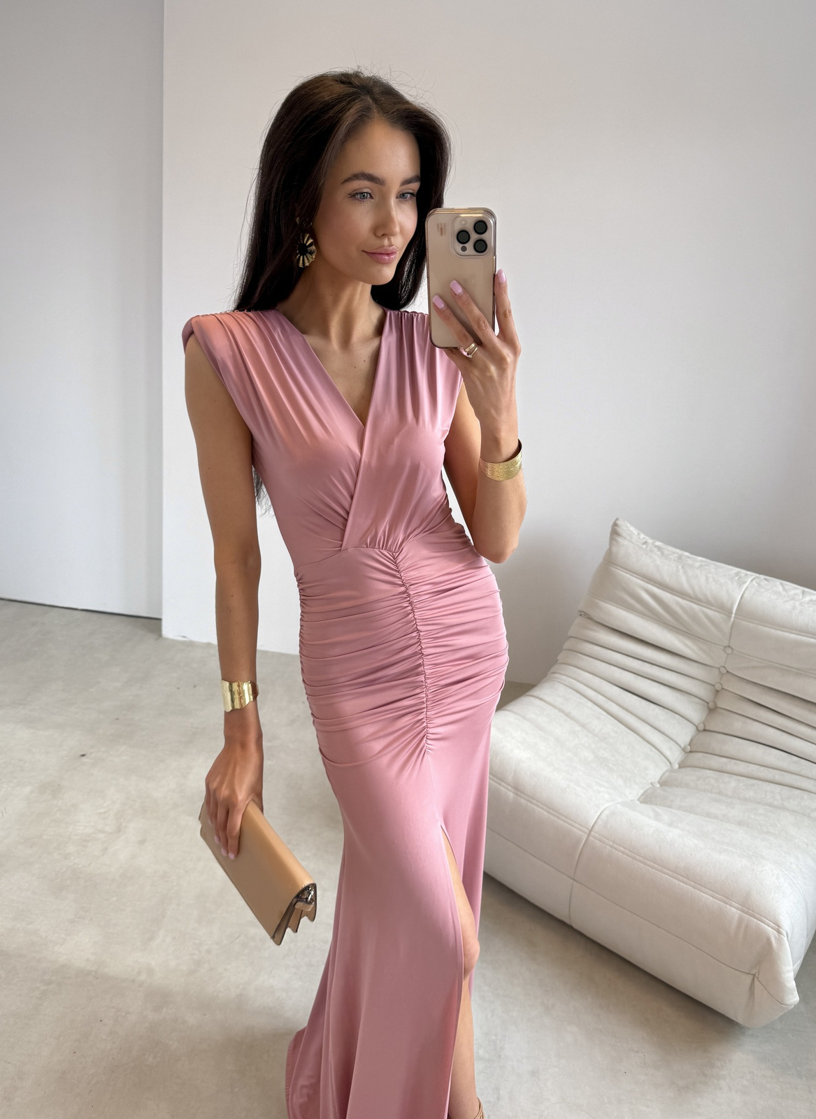 Noelia - sukienka maxi w kolorze  różowym