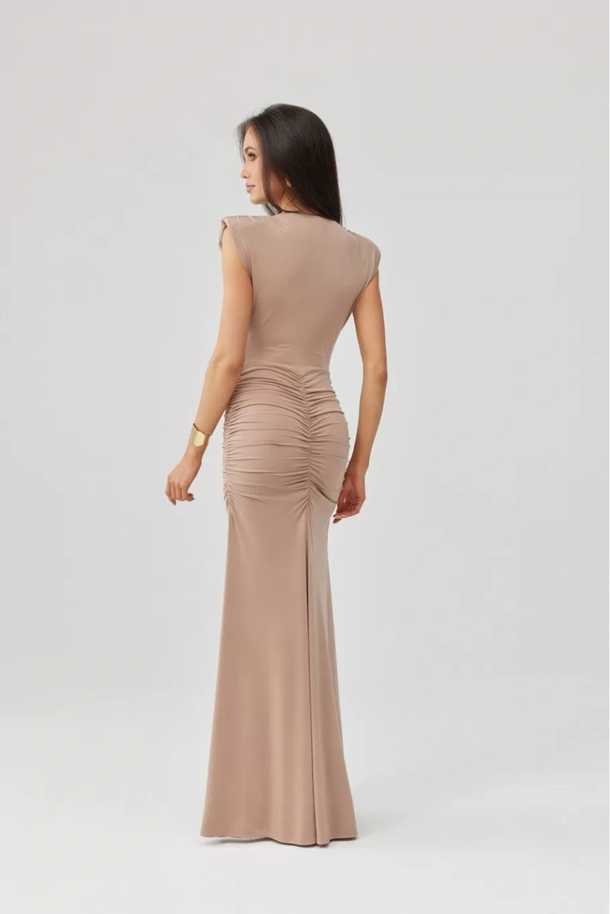 Noelia - sukienka maxi w kolorze cappuccino