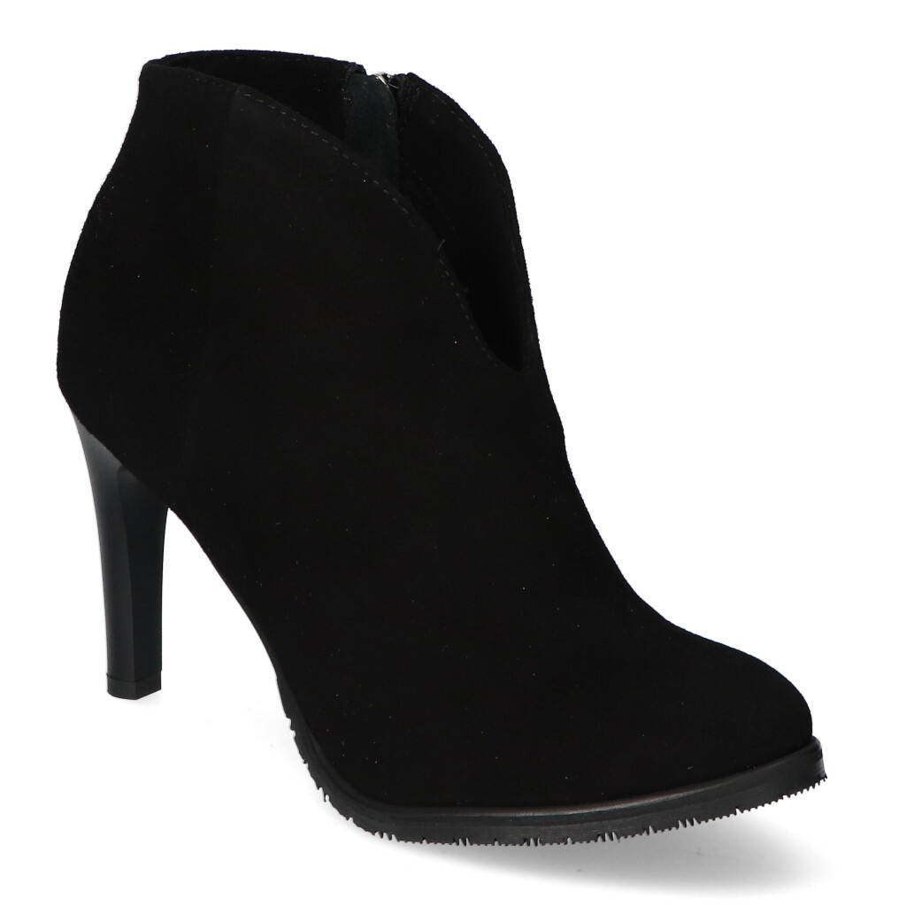 Polskie botki skórzane zamszowe czarne B361