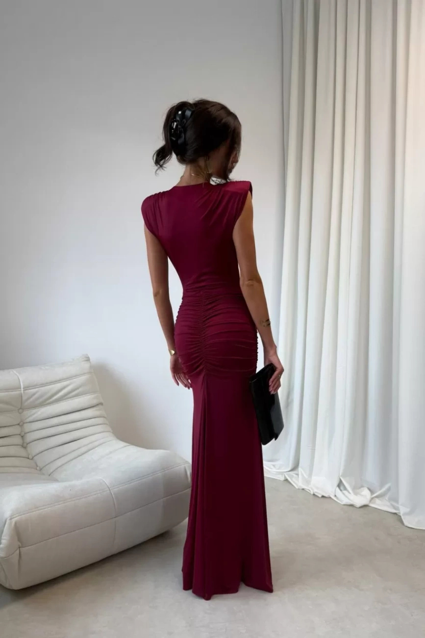 Noelia - sukienka maxi w kolorze bordowym