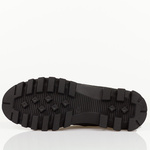 Botki damskie Czarne skórzane trzewiki ocieplane trapery - czarne