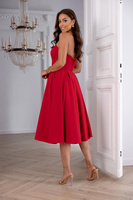 Elegancka gorsetowa midi Sukienka Anabel czerwony