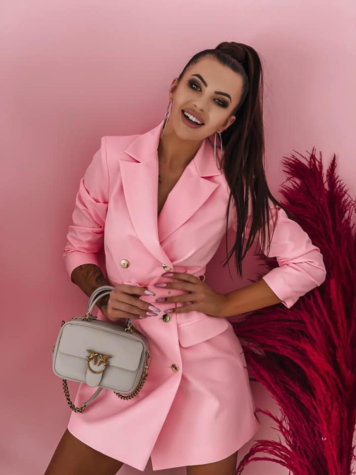 Sukienko Marynarka Long - różowy