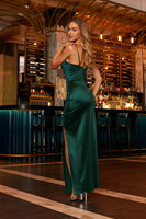 Sukienka  Shilla  Maxi  satin-zielony
