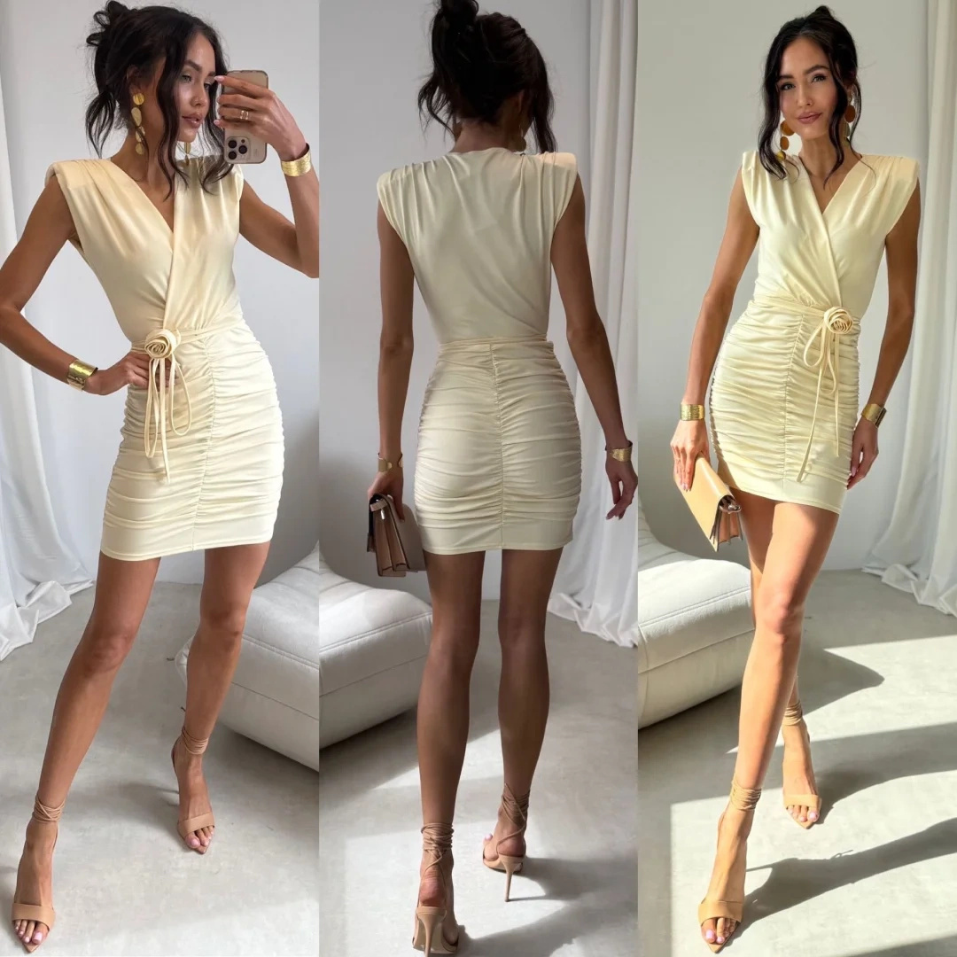 Zirelle - sukienka mini w kolorze jasnożółtym