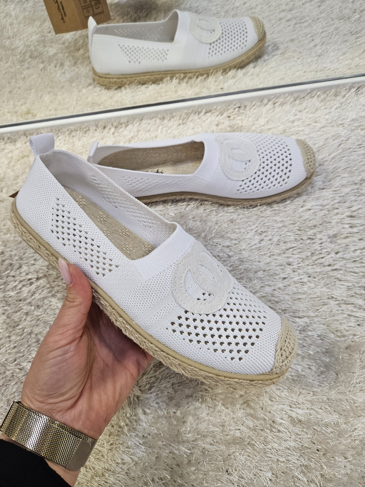 Damskie espadryle płaski obcas  białe