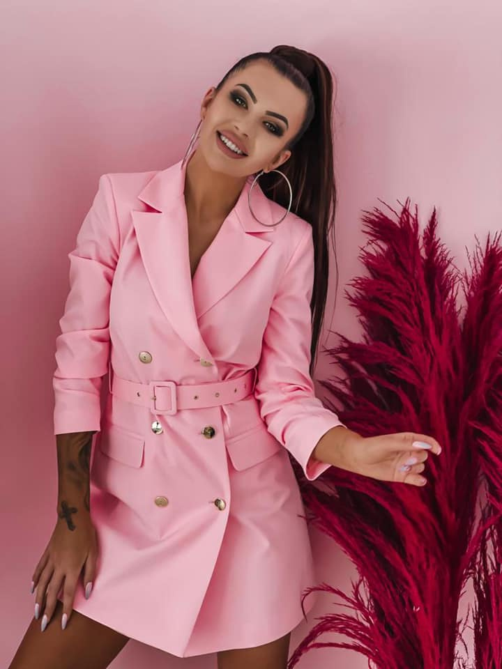 Sukienko Marynarka Long - różowy