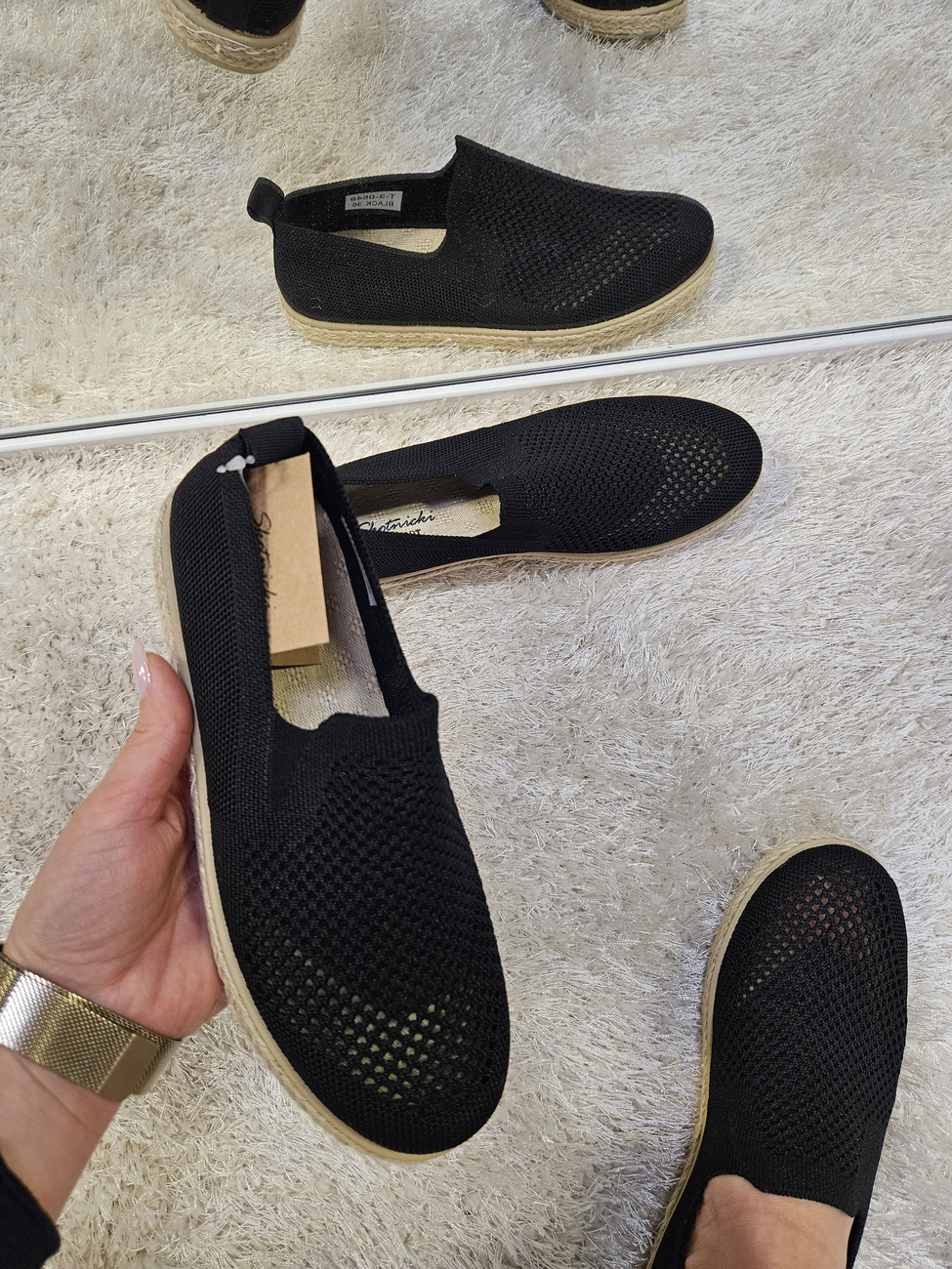 Damskie espadryle płaski obcas czarne 