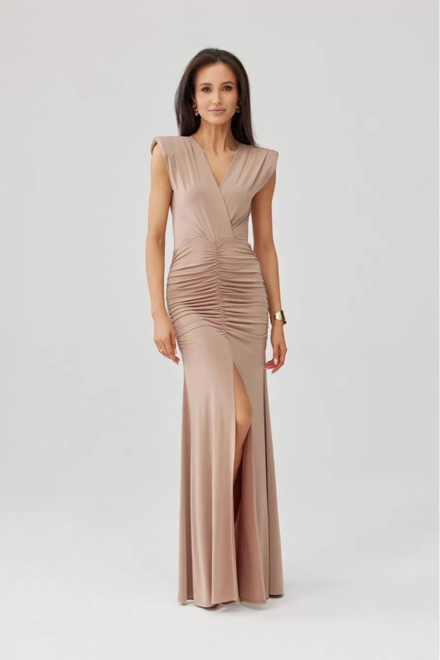 Noelia - sukienka maxi w kolorze cappuccino