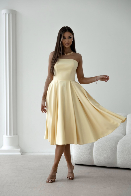 Elegancka gorsetowa midi Sukienka Anabel żółty