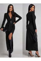 ELEGANCKA DOPASOWANA SUKIENKA MAXI Ava czarna