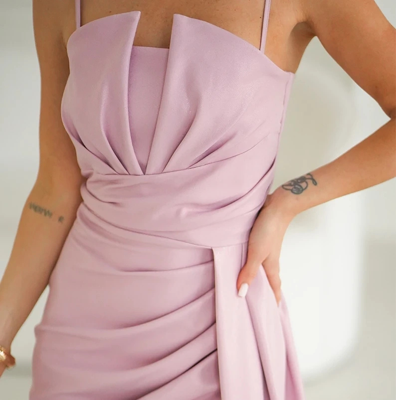 Sukienka Wieczorowa Maxi Różowa Brokatowa z Rozcięciem Wesele Studniówka Sylwester