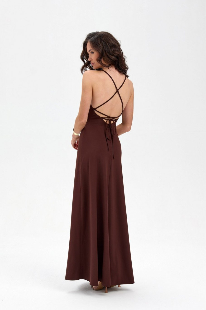 Isadora - sukienka maxi w kolorze brązowym