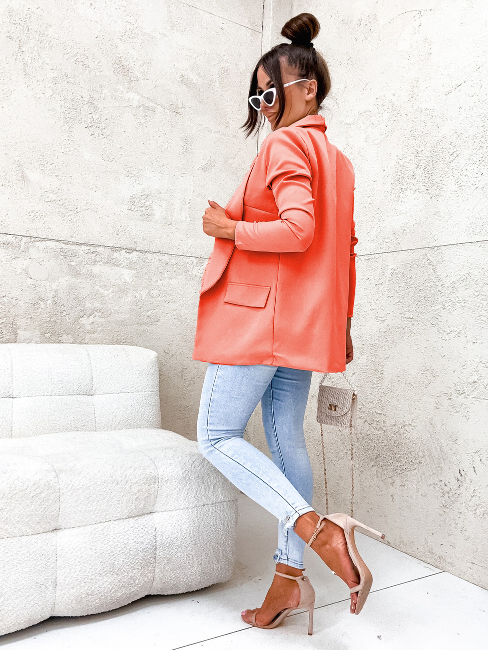 Marynarka BASIC Simply - brzoskwiniowy