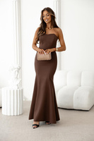 Elegancka Sukienka Maxi wieczorowa MELISA czekoladowa