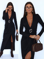 ELEGANCKA DOPASOWANA SUKIENKA MAXI Ava czarna