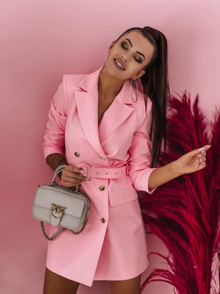 Sukienko Marynarka Long - różowy