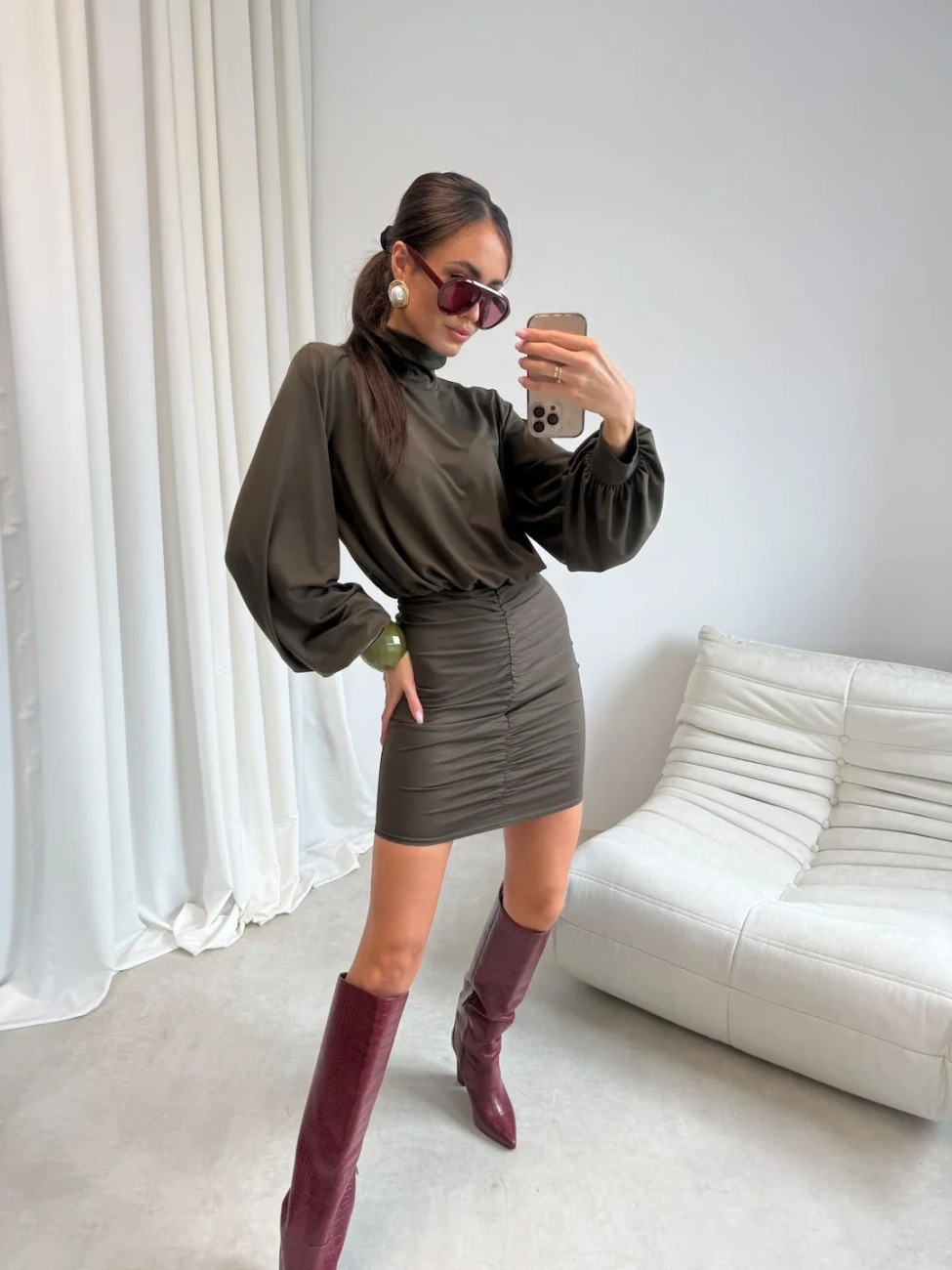 SUKIENKA MINI ESTELLA KHAKI
