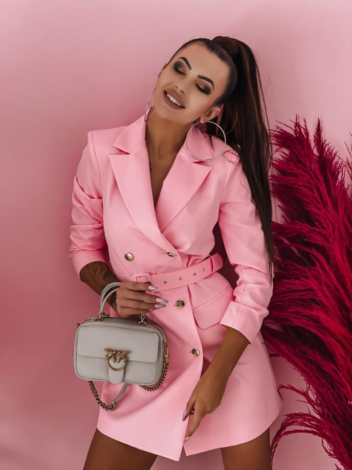 Sukienko Marynarka Long - różowy