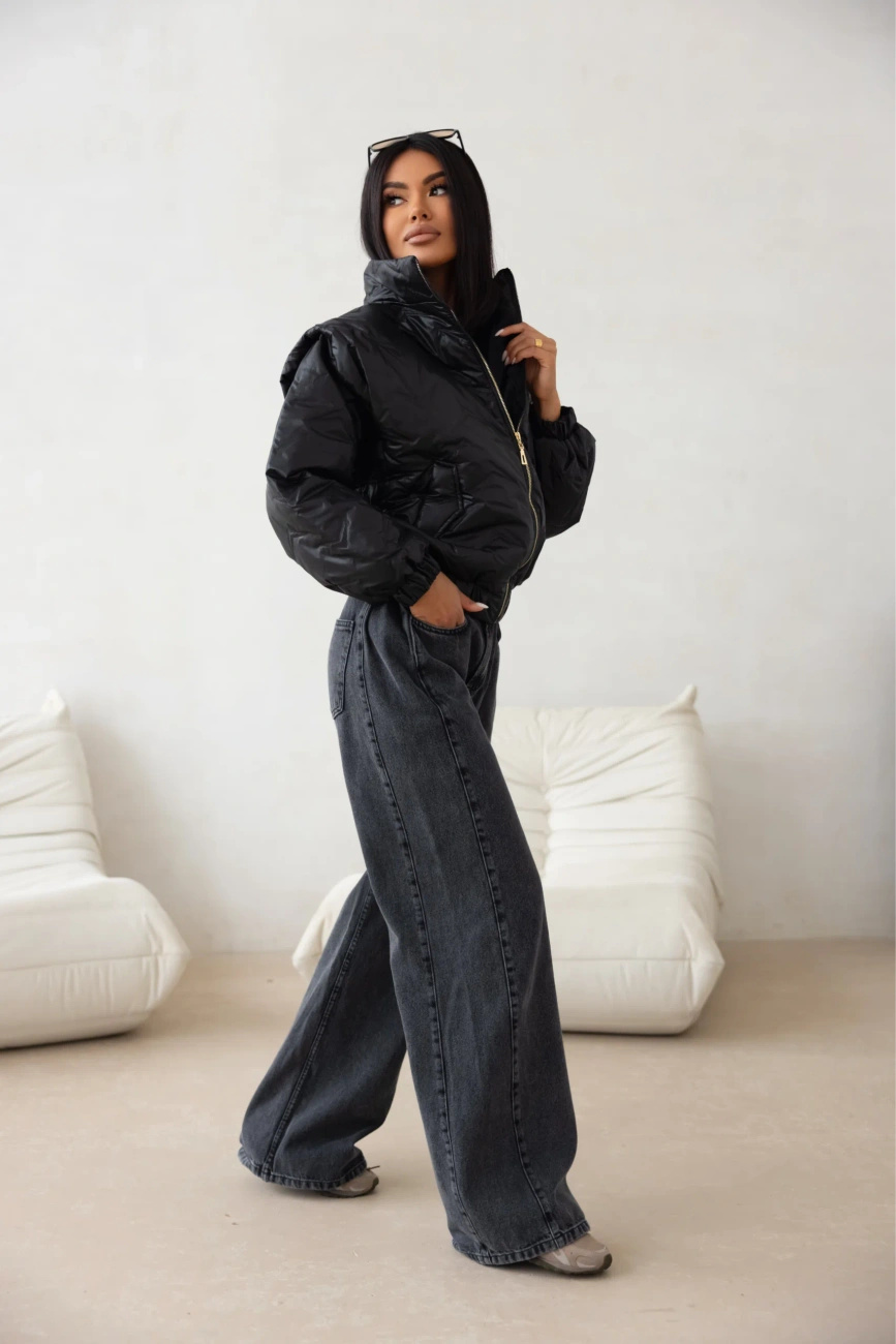 Kurtka pikowana oversize Camila czarna