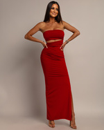 ELEGANCKA DOPASOWANA SUKIENKA GORSETOWA TUBA ELIZA Czerwona