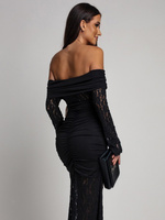 SUKIENKA MAXI HISZPANKA Z KORONKĄ Hannah CZARNA