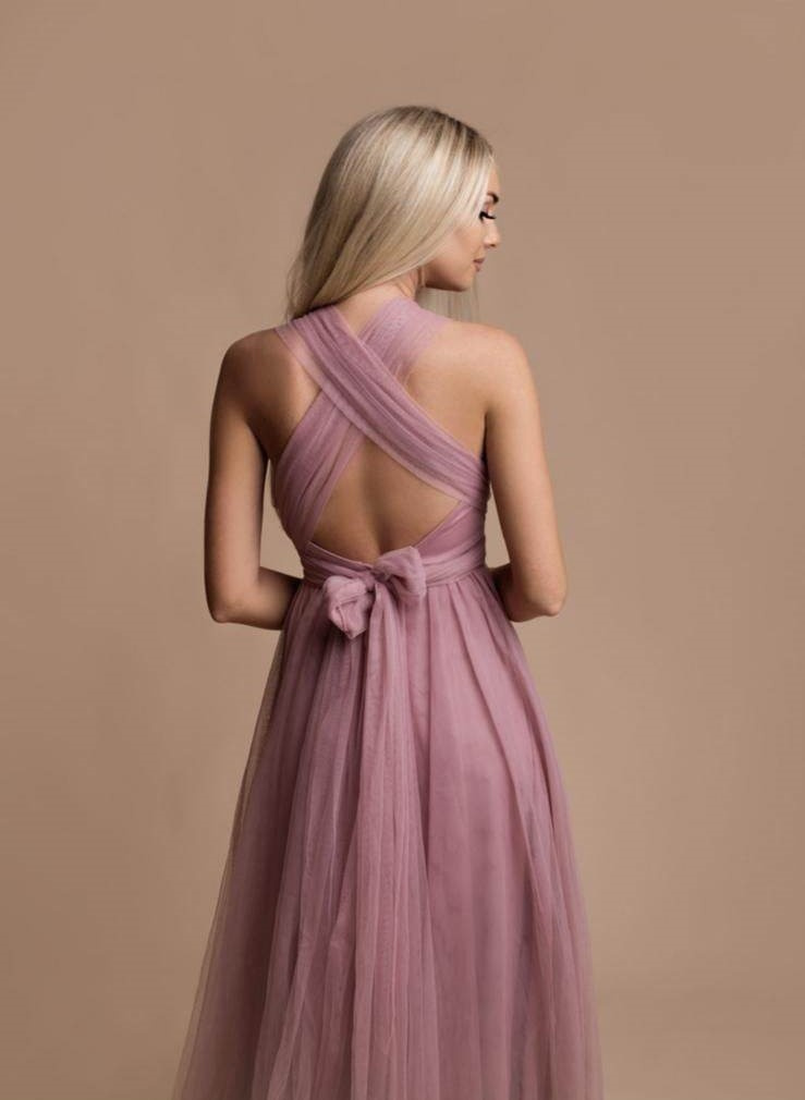 Elegancka Tiulowa  MAXI Sukienka ślubna- biały