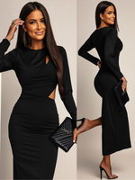 ELEGANCKA SUKIENKA MAXI Z WYCIĘCIEM ADA  czarna
