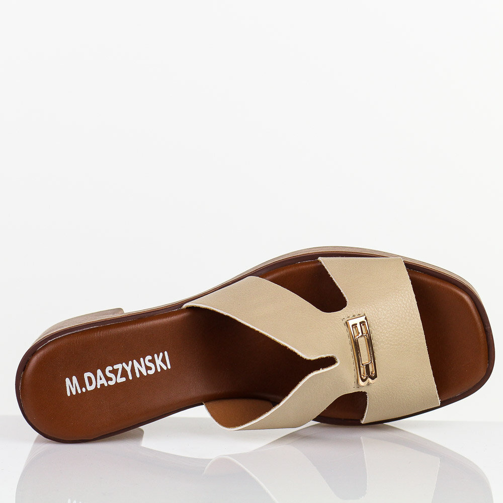 Klapki Olivia na obasie beżowe