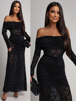 SUKIENKA MAXI HISZPANKA Z KORONKĄ Hannah CZARNA