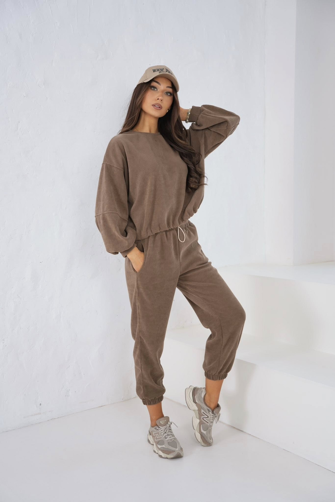 Komplet dresowy  2w1 PRĄŻKOWANY LION czekolada