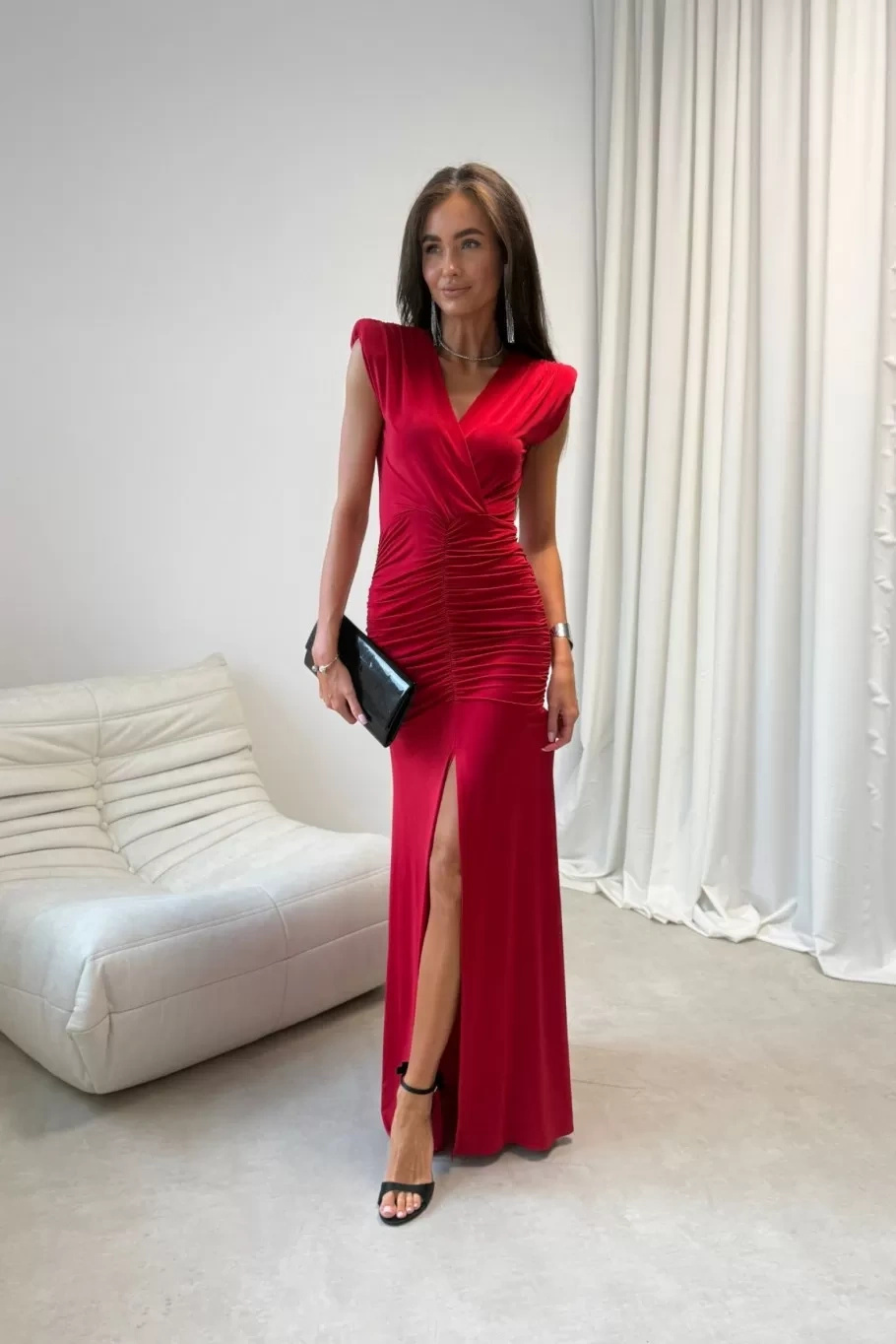 Noelia - sukienka maxi w kolorze  czerwonym