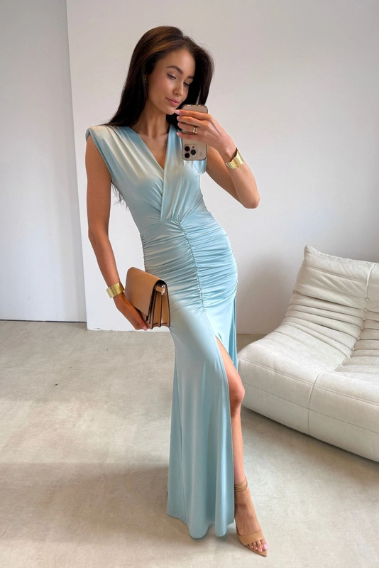 Noelia - sukienka maxi w kolorze  miętowym