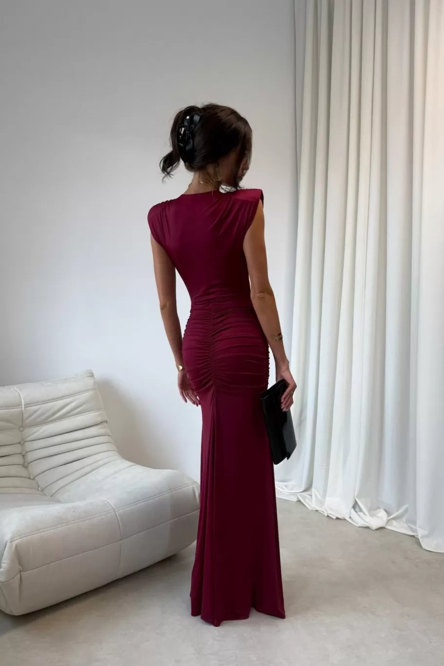 Noelia - sukienka maxi w kolorze bordowym
