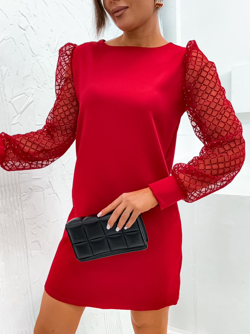 Sukienka koktajlowa glamour Queen- czerwony