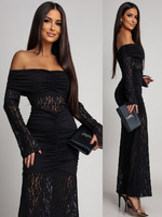 SUKIENKA MAXI HISZPANKA Z KORONKĄ Hannah CZARNA