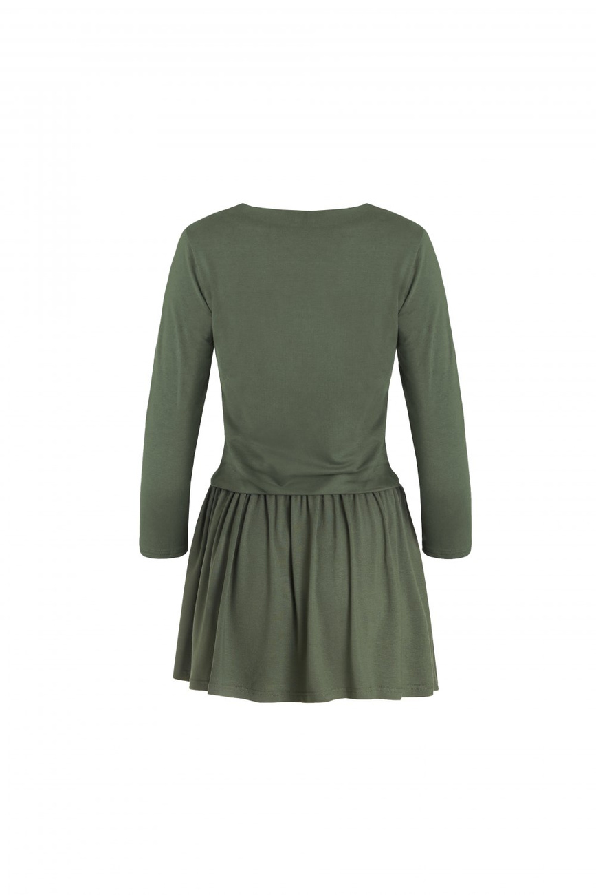  Blanka Khaki Mini Sukienka Rozkloszowana Na Co Dzień Dresowa
