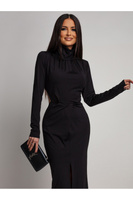 ELEGANCKA SUKIENKA MAXI Z Wycięciem Vella CZARNA