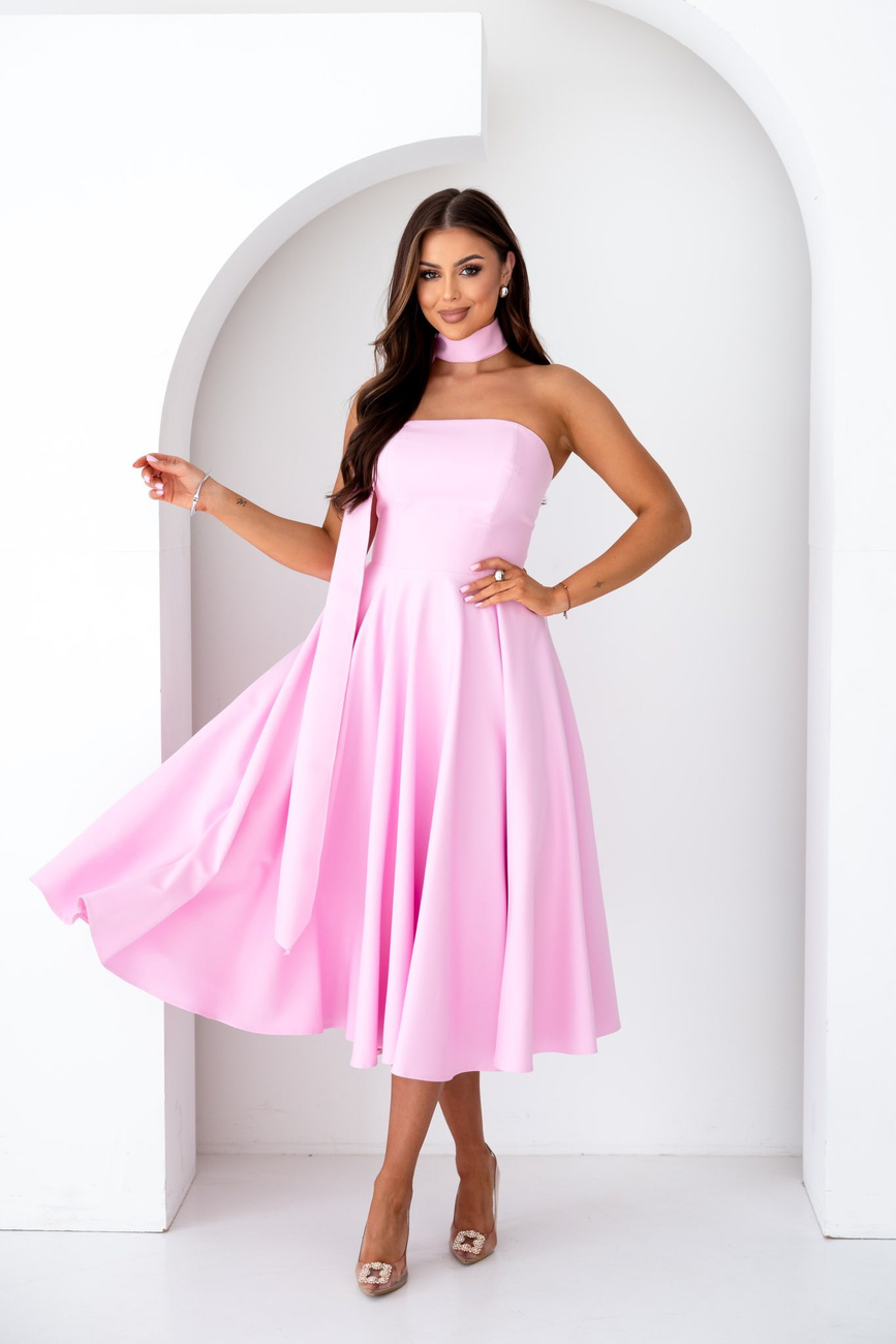 Elegancka gorsetowa midi Sukienka Asti rożowy
