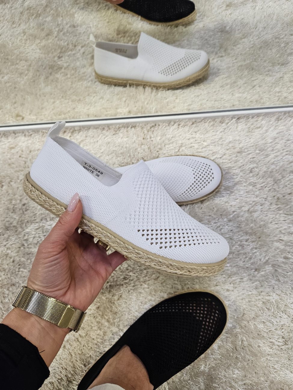 Damskie espadryle płaski obcas białe