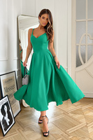 SUKIENKA MIDI NA RAMIĄCZKACH- zielony