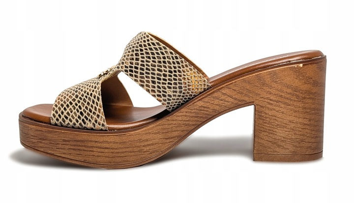 Klapki Olivia na obasie złoty wąż