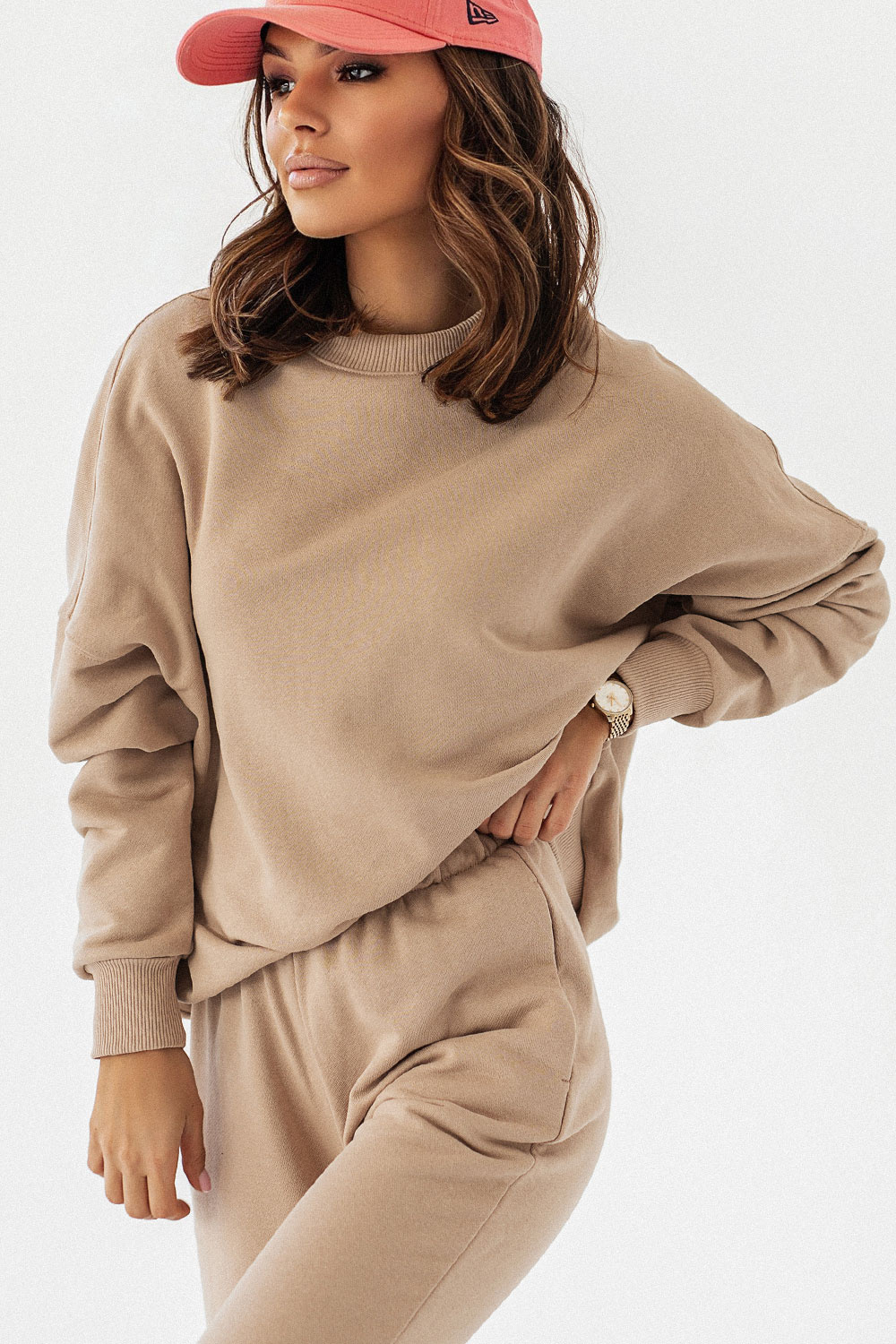 Beżowa Bluza Oversize Morelli