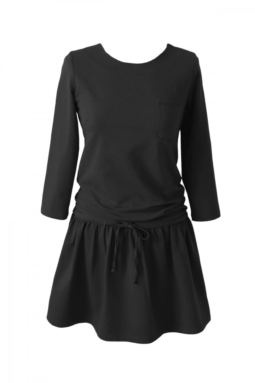 Sportowa Anette Czarna Mini Sukienka Rozkloszowana Na Co Dzień