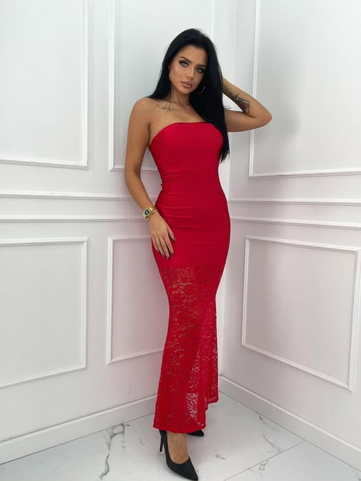 Długa czerwona sukienka ołówkowa – elegancka propozycja na karnawał